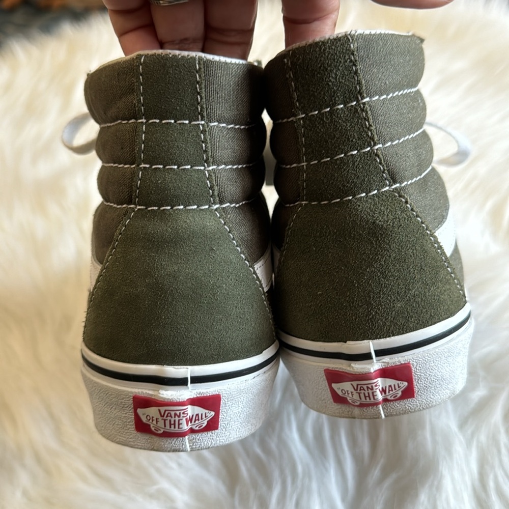Vans Sk8 Hi Top Sneakers Olive Green Mens 7 Women’s 8.5 - Picture 8 of 12
